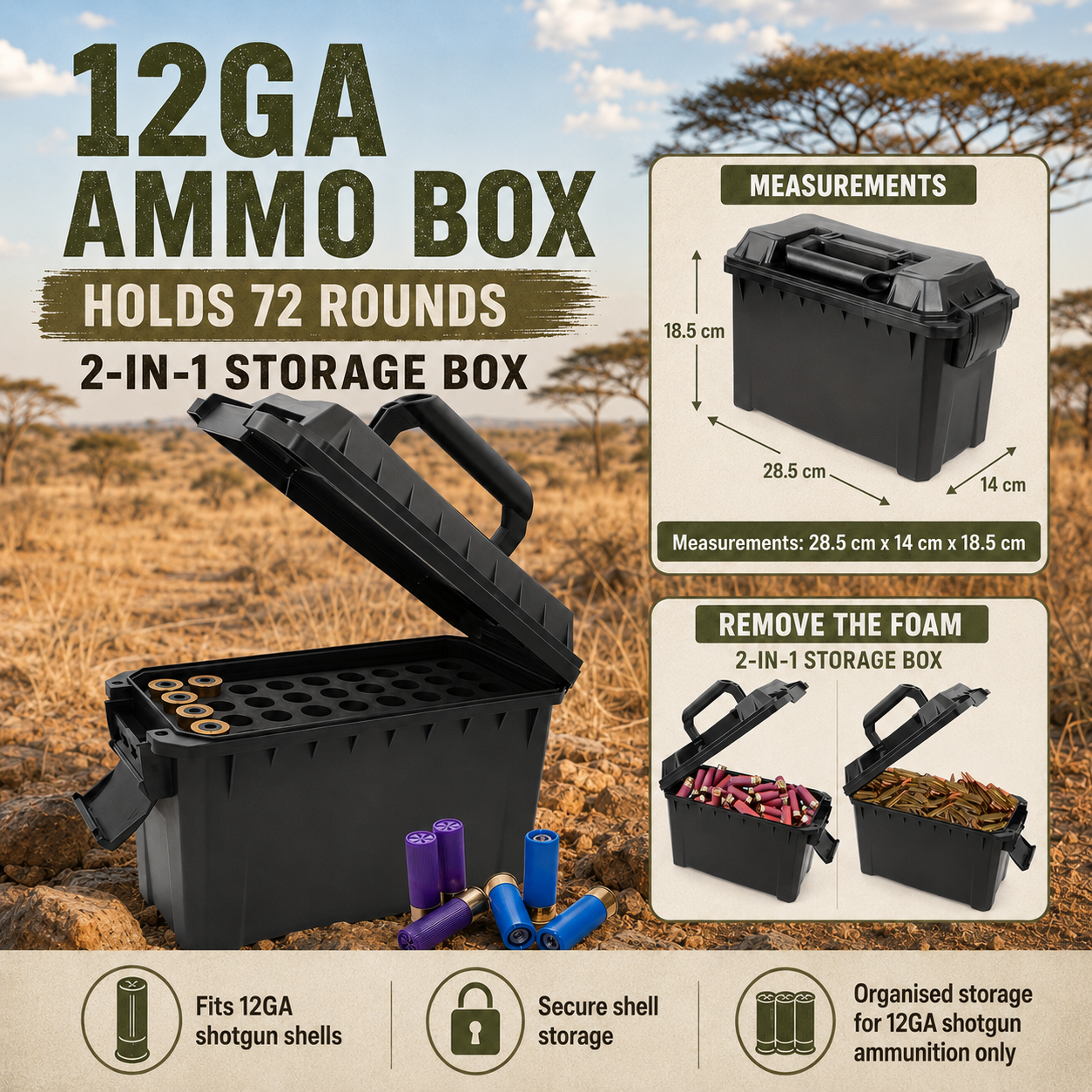 12 Gauge Shotgun Ammo Box