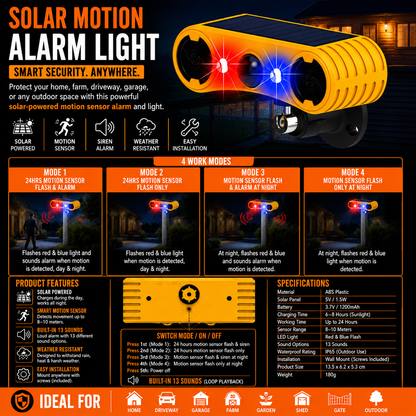 Solar Motion Alarm Light