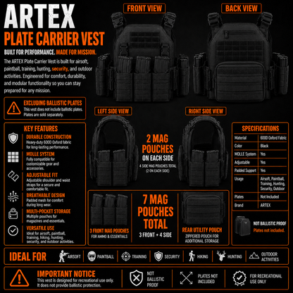 ARTEX  Plate Carrier Vest/Black