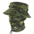 Camo sun hat + face cover/Camo army green